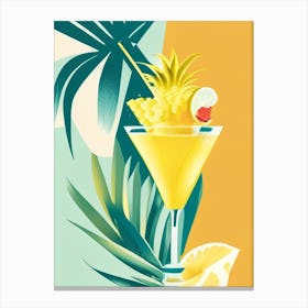 Piña Colada Pop Matisse Cocktail Poster Canvas Print
