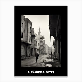 Poster Of Alexandria, Egypt, Mediterranean Black And White Photography Analogue 2 Canvas Print
