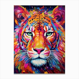 Colorful Tiger Face Canvas Print