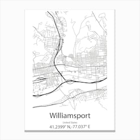 Williamsport,United States Minimalist Map Lienzo