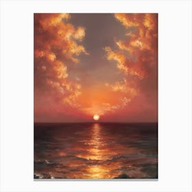 Sunset Over The Ocean 6 Canvas Print