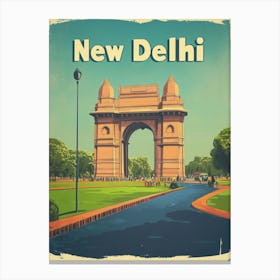 Aihrgdesign A Vintage Travel Poster Of New Delhi 1 Canvas Print