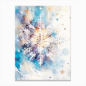 Pattern, Snowflakes, Storybook Watercolours 2 Canvas Print