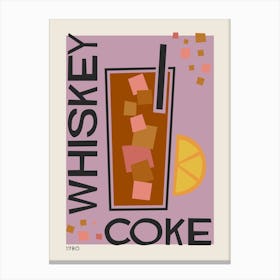 Whiskey Coke Retro Cocktail  Canvas Print