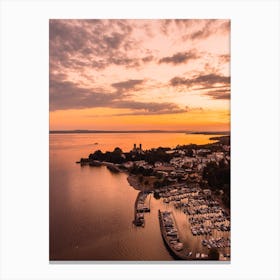 Sunset Over A Marina Canvas Print