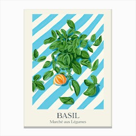 Marche Aux Legumes Basil Summer Illustration 6 Canvas Print