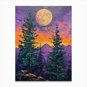 Full Moon In The Mountains 2 Canvas Print