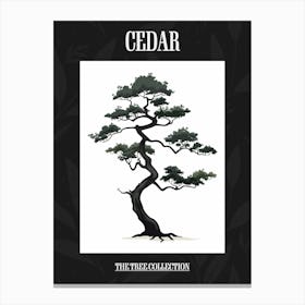 Cedar Tree Pixel Illustration 1 Poster Canvas Print