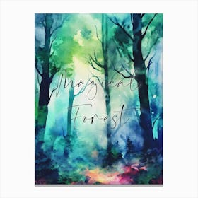 Magical Forest Watercolor Painting Canvas Print