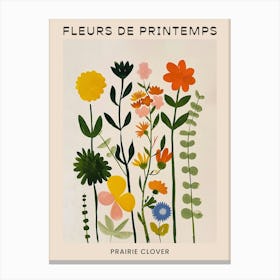 Spring Floral French Poster  Prairie Clover 3 Canvas Print