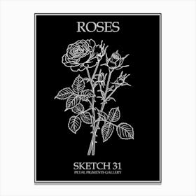 Roses Sketch 31 Poster Inverted Canvas Print
