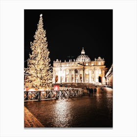 Lighted Holiday Tree In Front Of Building 2787074 1 1 Canvas Print