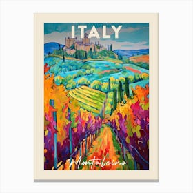 Montalcino Italy 1 Fauvist Painting Travel Poster Canvas Print