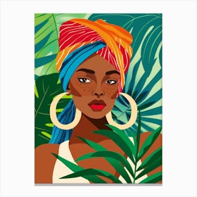 African Woman In A Turban 28 Canvas Print