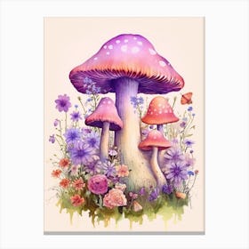 Mushroom Storybook Illustration 2 Canvas Print