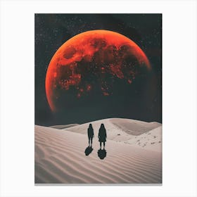 Two People Walking In The Desert Canvas Print