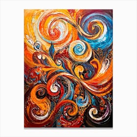 Abstract Painting Capturing The Convergence Of Diverse Human Rights And Cultures Showcasing Swirls (3) Canvas Print