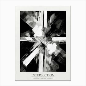 Intersection Abstract Black And White 8 Poster Canvas Print