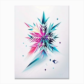 Crystal, Snowflakes, Minimal Line Drawing 1 Canvas Print