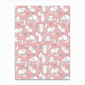 Cute Cats Fabric Canvas Print