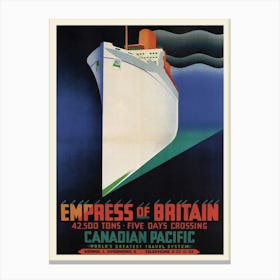 Empress Of Britain Poster Clement Dane Canvas Print