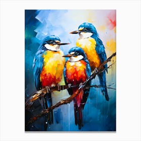 Plumed Symphony Birds In Concert Canvas Print