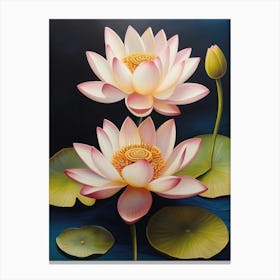 Vintage National Flower Lotus Flower Canvas Print