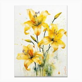 Yellow Flame Lily Flowers Canvas Print