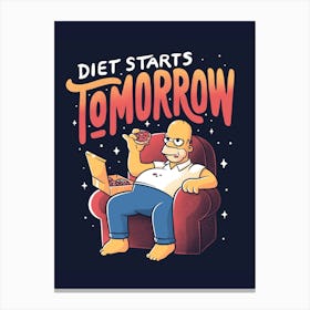 Diet Starts Tomorrow Canvas Print