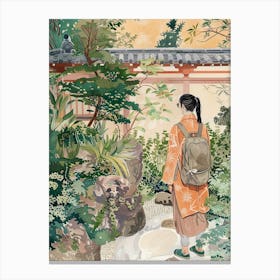 In The Garden Ryoan Ji Garden Japan 2 Canvas Print