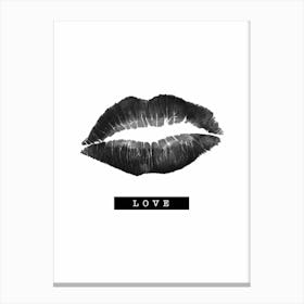 Black Lips Love Canvas Print