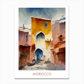 Morocco Watercolour Travel Canvas Print