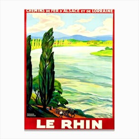 The Rhine River, Vintage Travel Poster Canvas Print