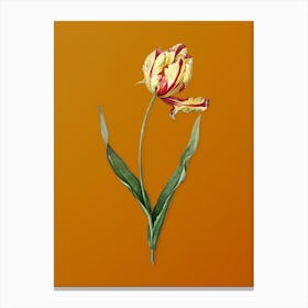 Vintage Didier's Tulip Botanical on Sunset Orange n.0099 Canvas Print