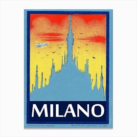 Silhouette Of Milan Cathedral, Italy Canvas Print