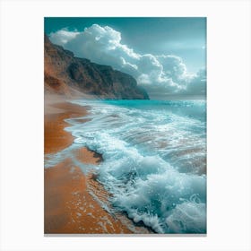 Beach With Waves Canvas Print