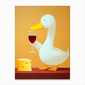 Duck With Wine And Cheese Canvas Print