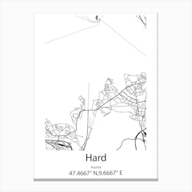 Hard,Austria Minimalist Map Canvas Print