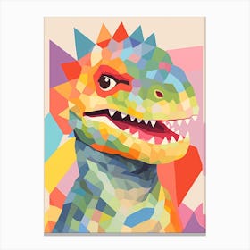 Colourful Dinosaur Stegoceras 2 Canvas Print