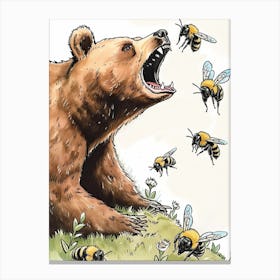 Bumblebee Storybook Illustration 4 Canvas Print