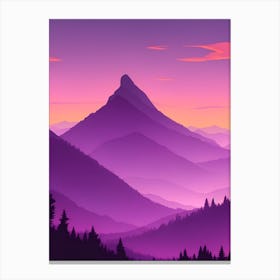 Misty Mountains Vertical Composition In Purple Tone 63 Canvas Print