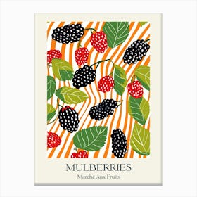 Marche Aux Fruits Mulberries Fruit Summer Illustration 3 Canvas Print