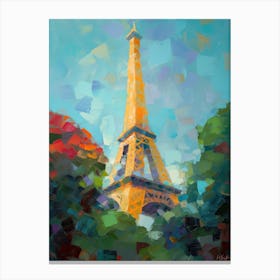 Eiffel Tower Paris France David Hockney Style 6 Canvas Print