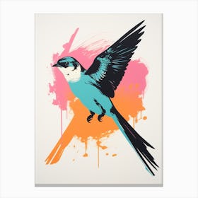 Andy Warhol Style Bird Chimney Swift 1 Canvas Print