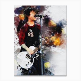 Smudge Of Portrait Billie Joe Armstrong Playing At Rock Im Park In 2013 Canvas Print