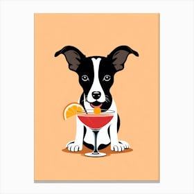 Dog With A Cocktail Canvas Print