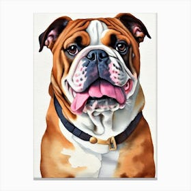 Bulldog Watercolour dog Canvas Print