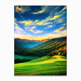 Landscape Painting, Landscape Painting, Landscape Painting, Landscape Painting 3 Canvas Print