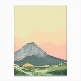 Popocatepetl Mexico Color Line Drawing (7) Canvas Print