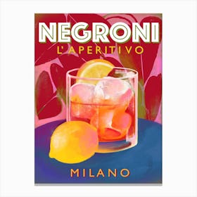 Negroni Aperitivo Milano Summer Night In Italy Canvas Print
